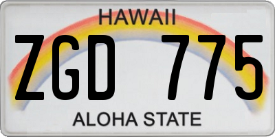 HI license plate ZGD775