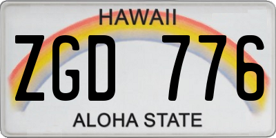 HI license plate ZGD776