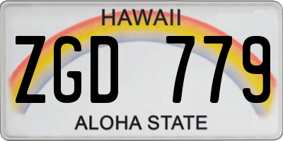 HI license plate ZGD779
