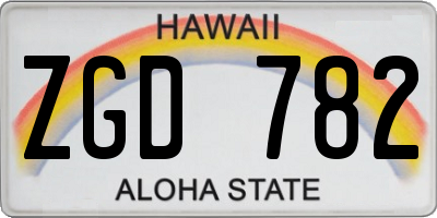 HI license plate ZGD782