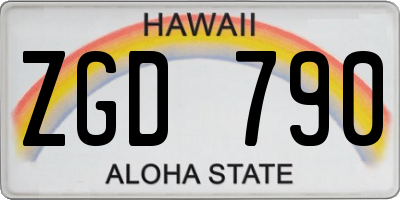 HI license plate ZGD790