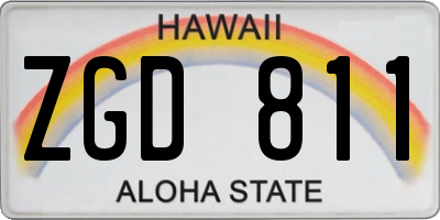 HI license plate ZGD811