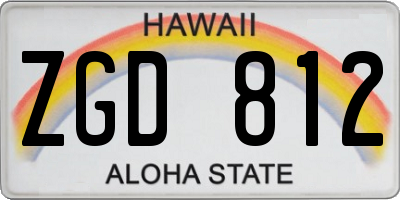 HI license plate ZGD812