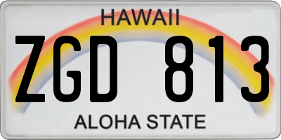 HI license plate ZGD813