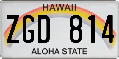 HI license plate ZGD814