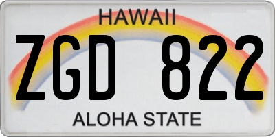 HI license plate ZGD822