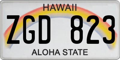 HI license plate ZGD823