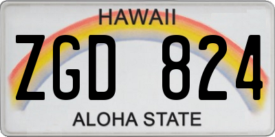 HI license plate ZGD824
