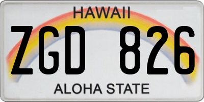 HI license plate ZGD826