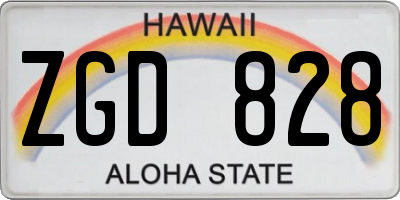 HI license plate ZGD828
