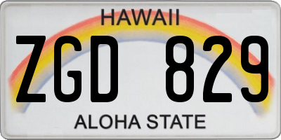 HI license plate ZGD829