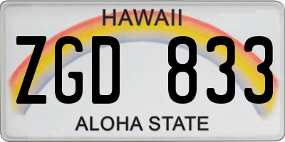 HI license plate ZGD833