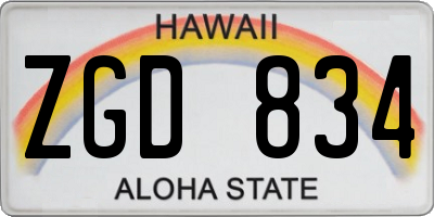 HI license plate ZGD834