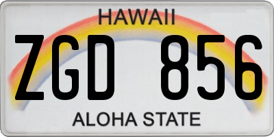 HI license plate ZGD856