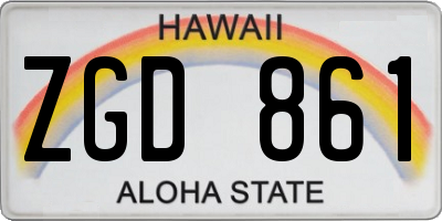 HI license plate ZGD861