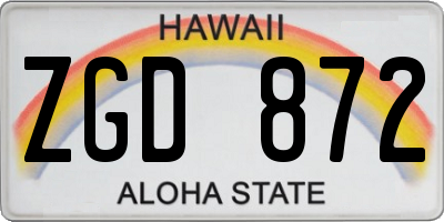 HI license plate ZGD872
