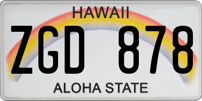 HI license plate ZGD878