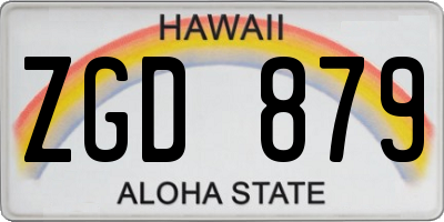 HI license plate ZGD879