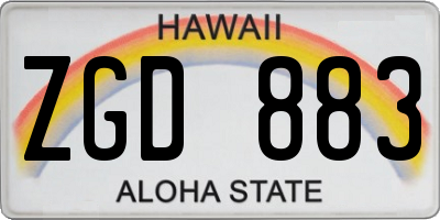 HI license plate ZGD883