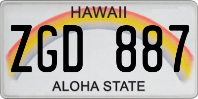 HI license plate ZGD887