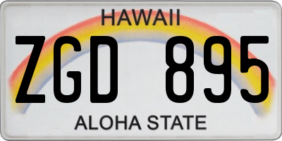 HI license plate ZGD895