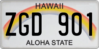 HI license plate ZGD901