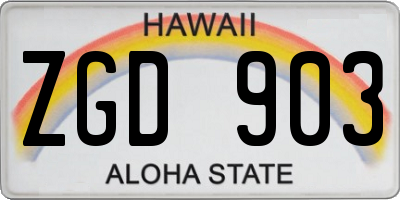 HI license plate ZGD903