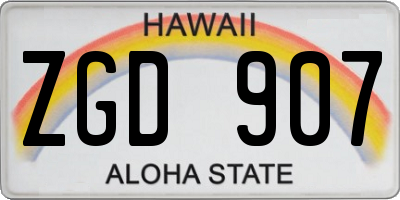 HI license plate ZGD907