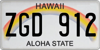 HI license plate ZGD912