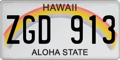 HI license plate ZGD913