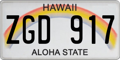 HI license plate ZGD917