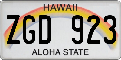 HI license plate ZGD923