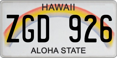 HI license plate ZGD926