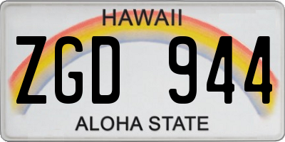 HI license plate ZGD944