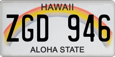 HI license plate ZGD946