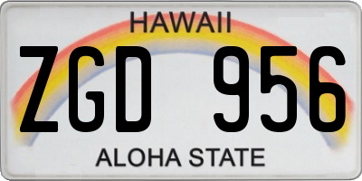 HI license plate ZGD956