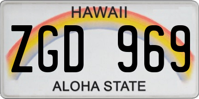 HI license plate ZGD969