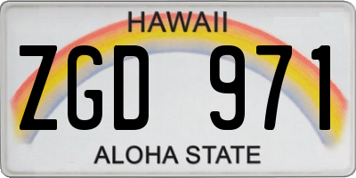 HI license plate ZGD971