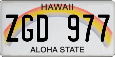 HI license plate ZGD977