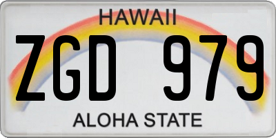 HI license plate ZGD979