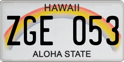 HI license plate ZGE053