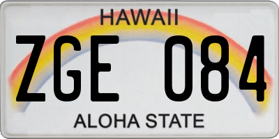 HI license plate ZGE084