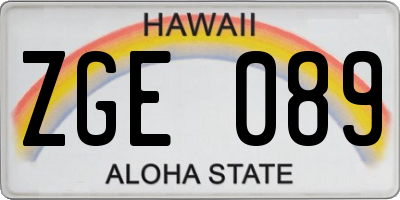 HI license plate ZGE089