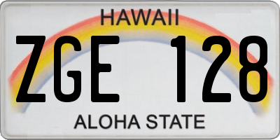 HI license plate ZGE128