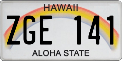 HI license plate ZGE141