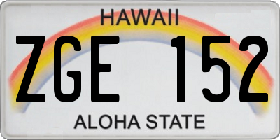 HI license plate ZGE152