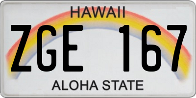 HI license plate ZGE167