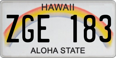 HI license plate ZGE183