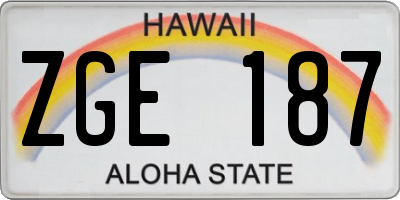 HI license plate ZGE187