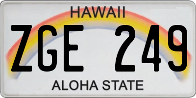 HI license plate ZGE249